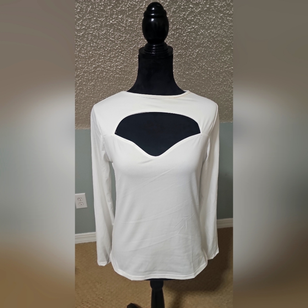 White cut out top